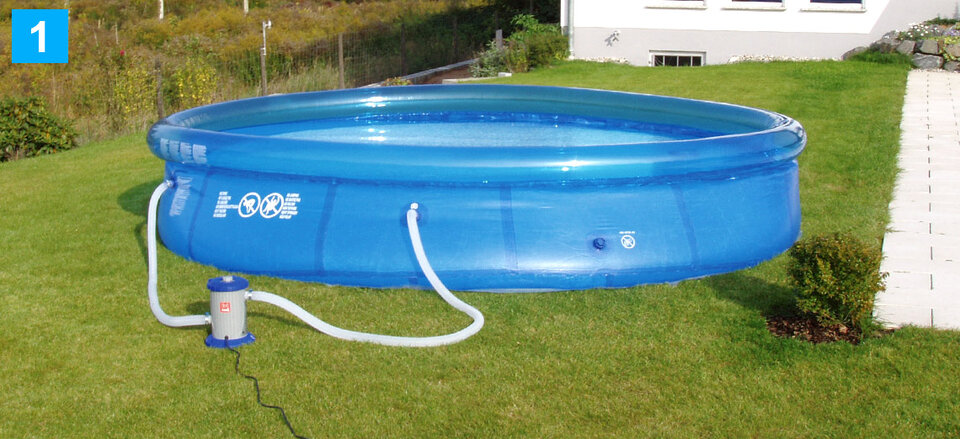 Aufbau Solarmatte für kleine Pools