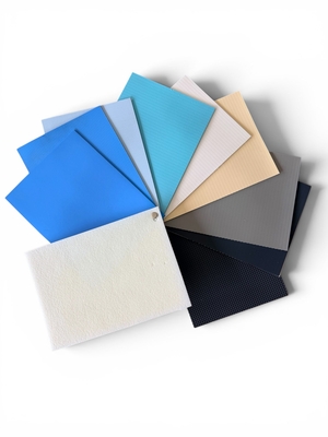 Poolfolie-Farben für die Folienauskleidung: Muster in Blau, Hellblau, Türkis, Weiß, Sand, Grau und Dunkelgrau