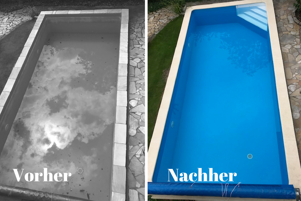 Pool- und Schwimmbadsanierung mit Ecktreppe